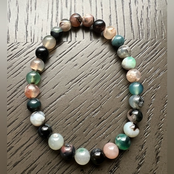 Mix Flower Agate bracelet 8mm - Picture 1 of 3